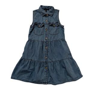 Derek Heart Denim Button Front Sleeveless Shirt Dress Size Small